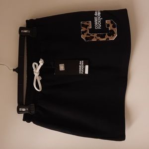 NWT, Comme des Fuckdown Black Logo Sweat Skirt